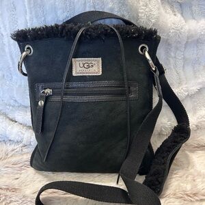 UGG Black Crossbody Bag with Silver Hardware